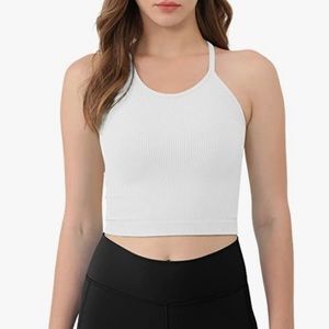 ODODOS White Crop Tank/Bra